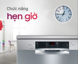 Bosch SMS46GI01P với chương trình hẹn giờ từ H1-H24