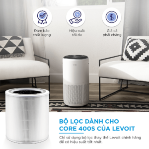 Levoit Core 400s lọc không khí hiệu quả với bộ lọc 3 lớp (có thể thay 4 lõi lọc)