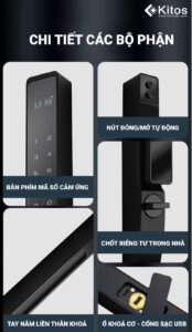 Chi tiết các bộ phận của khóa vân tay Kitos KT-AL110