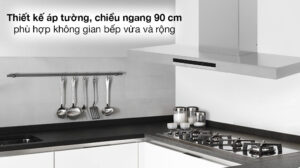 Thiết kế gắn tường 90cm phù hợp với không gian bếp rộng