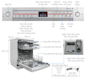 Thông số chi tiết máy rửa bát Bosch SMS2IVI61E