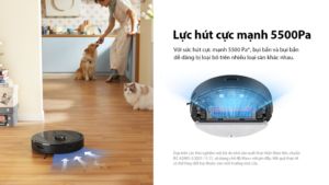 Roborock Q5 Pro với lực hút cực khỏe lên đến 5500Pa