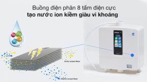 Kangen K8 sở hữu 8 tấm điện cực chất liệu Titanium phủ Platinum