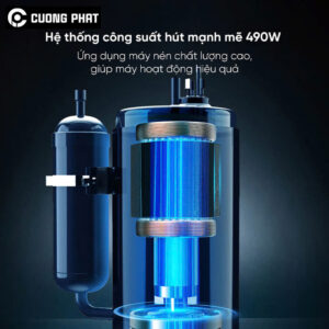 Công suất 490W kết hợp động cơ DC hoạt động êm ái